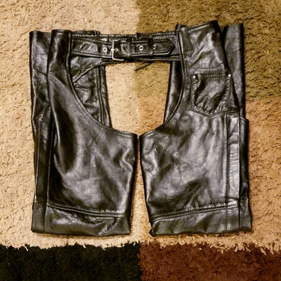 COPY - Genuine Black Leather Chaps  BARNEYS - Picture 2 of 16